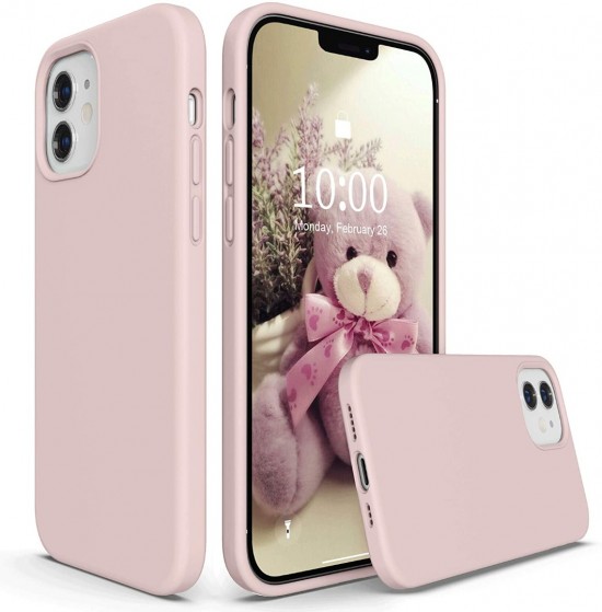 Hoesjeshuis siliconen roze iphone 12